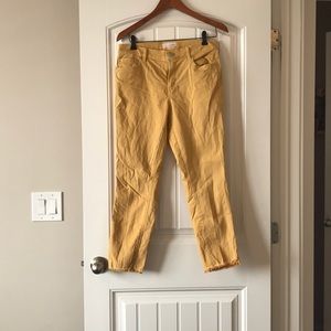 Loft modern skinny cropped cut off fringe bottom.